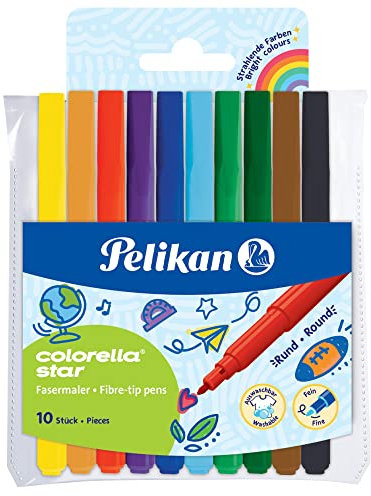 Pelikan 814485 Faserschreiber Colorella Star 302, 10 Stifte im Etui