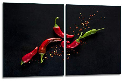 TMK - Plaque de protection universelle pour plaque de cuisson 2 x 40 x 52 cm 2 pieces Pour plaques de cuisson Protection contre les éclaboussures Planche a découper en verre trempé Décoration Noir