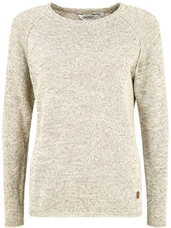 OXMO OXDaniela Damen Strickpullover Feinstrick Pullover mit Rundhalsausschnitt, Größe:XXL, Farbe:Bone White (70016)