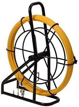 Anguila 3.0617.060 Pasacable Industrial de Fibra de Vidrio + Polipropileno de 6mm 60m con Contenedor VH600, Terminales intercambiables, Amarilla, 60 Metros