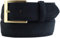 Gürtel aus Veloursleder mit goldener Gürtelschnalle 4 cm | Velour-Ledergürtel 40mm | Wildleder-Gürtel 4cm | Dunkelblau 90cm