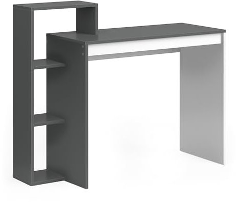 Vicco Scrivania con ripiani Leo, Antracite/Bianco, 100 x 40 cm