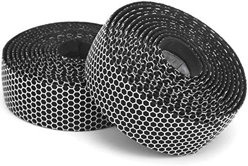 CHICIRIS Rennrad-Lenkerbänder, 2 Rollen auf rutschfesten Stoßdämpferbändern, rutschfestes elastisches Fahrrad-Fahrradgriff-Wickelband(Schwarz-Weiss) adhesivetapes Schwarz-Weiss