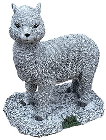 stoneandstyle Steinfigur Alpaka frostfest Steinguss Gartenfigur wetterfest