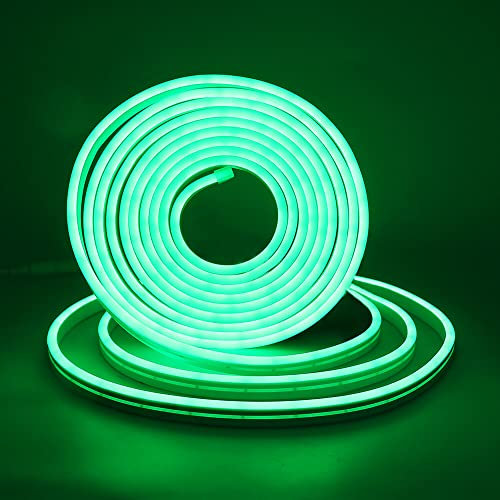 XUNATA USB LED Strip Mit Schalter, 5V 2835 120leds/m Neon Schlauch Diffusion Wasserdicht Flex LED Lichtband Streifen (Grün, 3M)