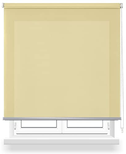 DALINA Textil - Estor Enrollabre Translúcido 60x180cm (Ancho x Largo), Pesiana Enrollable Liso Pasa la Luz 40%, Medida de la Tela 57x175cm (Beige)