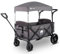 elvent® Allrounder Premium Bollerwagen - faltbar mit Dach | Sitzpolster, Hecktasche, Feststellbremse, Off-Road-Reifen, 5-Punkt-Gurt I 2 Kinder (Grau)