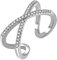 HMOOY X Ring, Zirkonia Criss Cross Ring für Damen Verstellbarer Offener Stapelbarer Ring X Kreuzring für Verlobung Hochzeit Minimalistischer Schmuck (Silber)