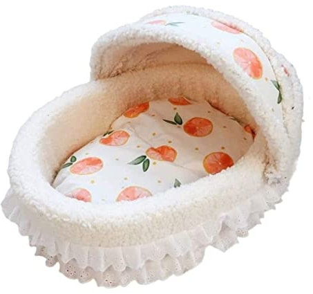 Hundebett Hundekorb Katzenbett Hundekörbchen Schönes Haus Mit Zarter Spitze Haustierwiege Schönes Ovales Haustierbett Neues Luxus-Haustierbett Meow Princess Bed Haustier-Hundebett Haustierbett Hundeso