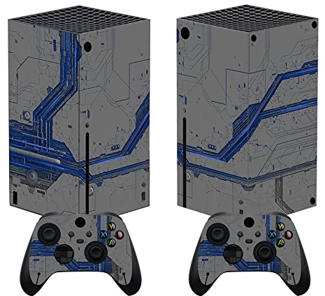 PlayVital Stickers Manette pour Xbox Series X,Autocollant Protection pour Xbox Series X Console Accessoires Skin Habillages-Croquis Mécanique