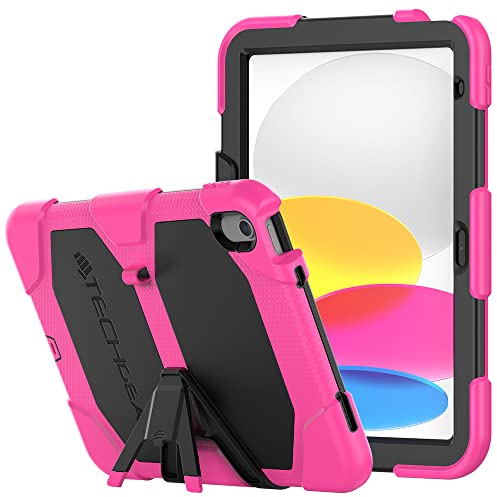 TECHGEAR G-SHOCK Case for iPad 11 A16 (11th Gen 2025) & 10.9 (10th Gen 2022), Heavy Duty Rugged Shockproof Protective Screen Protector Case with Stand, For Schools, Builders, Kids, Everyday Use