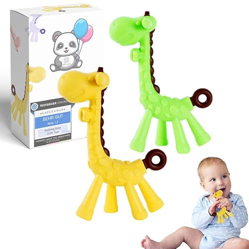 Baby Spielzeug Set ab 3 Monate BPA Frei | Neugeborenen Spielzeug Set | Babybeisser für Mädchen und Jungen | Lernspielzeug | Greifen Lernen | Geschenk Set | Giraffe | DGN Toys