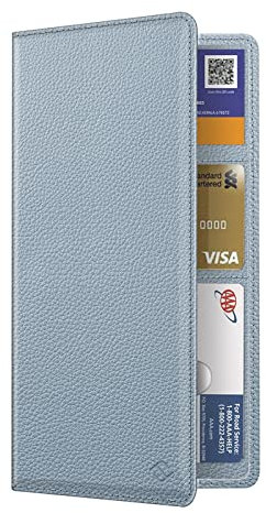FINPAC Car Registration and Insurance Card Holder, Vehicle Glove Box Card Organizer Wallet, ID Card Holder for Essential Automobile Documents, Ice Blue