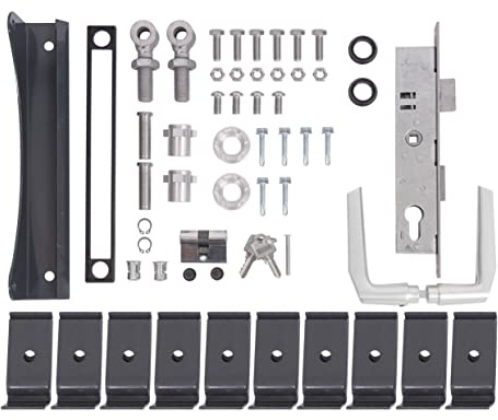 Alberts 678159 Zubehör-Set Flexo | für Einzeltor | 1400 bis 2000 mm Höhe | Stahl roh, verzinkt anthrazit kunststoffbeschichtet RAL 7016