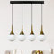 bamyum Lund Pendelleuchte Esstisch 4 Flammig Schwarz, Hängelampe Esstisch Vintage, Küchenlampe Hängend Kugel, Esstischlampe Lampenschirm Hängelampe, Pendelleuchte Vintage Wohnzimmer Esszimmerlampe