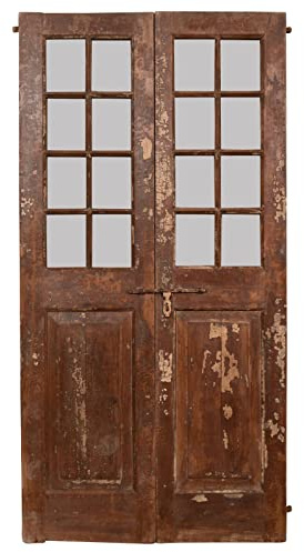 Biscottini Porte Interne Legno Anta Doppia L127XPR9XH242 cm | Porta da Interno e da Esterno | Porta in Legno in Stile Antico