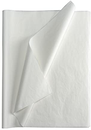 Seidenpapier bunt – 50 Blatt – 50 x 75 cm – Verpackungsmaterial für Kerzen, Kleidung, Seife – als Bastelpapier, Geschenkpapier – Hochzeit, Weihnachten – Füllmaterial in Versandkartons – WEISS