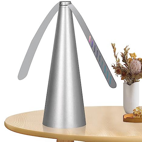 Udbrud Fliegenwedler, Fliegenabwehr für Den Tisch Reflektierende Weiche Flügel Insekten Vertreiber Fliegenventilator zum Fliegen verscheuchen für Outdoor Indoor, Restaurants (Silber)
