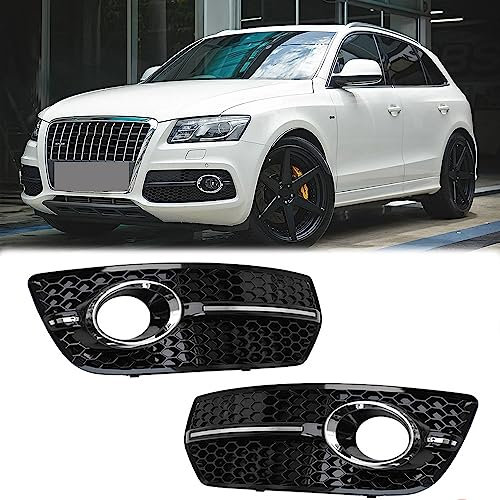 BAKUGO 2 Pezzi Paraurti Anteriore Inferiore A Nido d'Ape Griglia Laterale Nera Fendinebbia per Audi Q5 2009 2010 2011 2012
