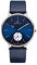 UMR RUHLA Armbanduhr, Quarz, analog, Lederarmband, Edelstahlgehäuse, wasserdicht bis 3 bar, Farbe:Blau