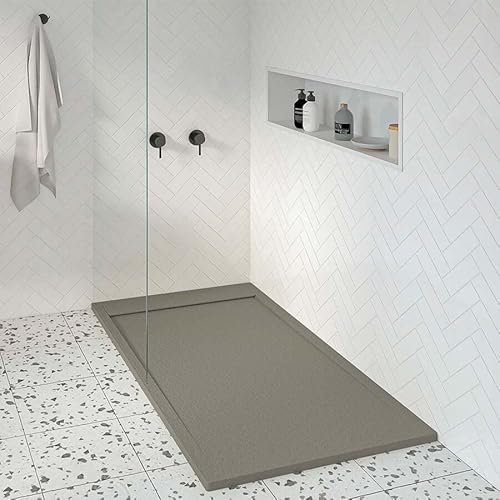 KOES - Plato de Ducha de Resina Modelo AMUR – 70x150 – Gris cuarzo RAL 7039