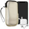 kwmobile Handytasche für Smartphones XXL - 7 - Neopren Handy Hülle Metallic Gold - Handy Tasche 17,7 x 8,5 cm Innenmaße