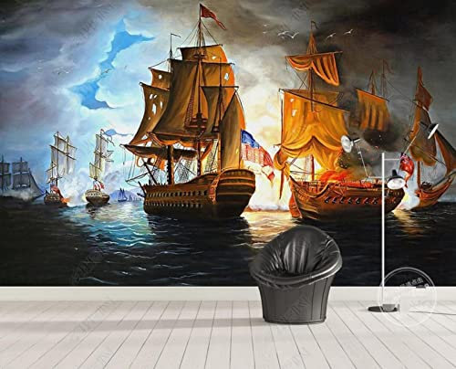 3D Mural Wallpaper Sailboat Sea 3D Murals Wallpaper for Bedroom and Living Room Wall Decoration