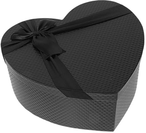 ABOOFAN Kasten Herzförmige Schwarze Geschenkbox Pralinenschachteln in Herzform Leckerli-Boxen in Herzform Runde Geschenkboxen Mit Herz-Box Brautjungfer Strauß Tasche Papier Mit Deckel