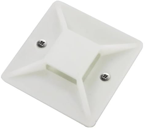 40er Set Klebesockel für Kabelbinder Weiß 18 x 18 mm - 40 Stück Befestigungssockel Selbstklebend und mit zwei Schraubstellen | Kabelschelle Klebepads | Kabelbinderhalter | Montagesockel Set