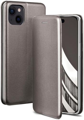 ONEFLOW Business Case für iPhone 15 Handyhülle klappbar mit Standfunktion, Klapphülle Flipcase Cover Dünn, PU Leder Hülle mit Kartenfach, 360 Grad Schutzhülle, Taupe