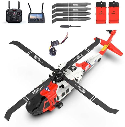 YGWXYYZJ Hubschrauber Ferngesteuert für Erwachsene, RC Helikopter Spielzeug mit 3D Stunt 5.8G Bildübertragung, GPS Positionierung Helikopter Flugzeug Geschenk Hobby-Grade Modell (with Camera)