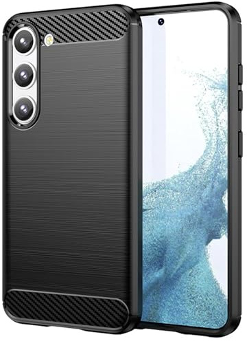CoolGadget Premium Carbon Handyhülle TPU für Samsung Galaxy S23, stoßfest, Kratzfest, rutschfest, Anti-Fingerprint, schwarz