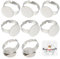 Beebeecraft 1 Box 20 Stück 14.5mm Ringrohlinge aus Edelstahl Flache Ringrohlinge verstellbare Cabochon Ringfassungen runde Finger Ringtrays für die DIY Schmuckherstellung
