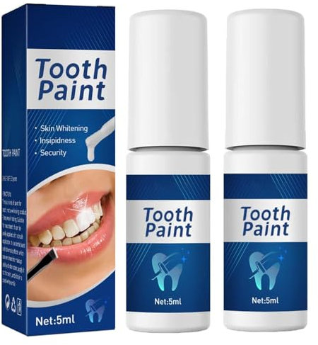 Blanchiment des dents, 2pcsBlanchiment Dentaire, Peinture Dentaire, Peinture de Blanchiment des Dents Instantanée, Vernis à Dents Blanc serré pour éliminer les Taches, Oral de Blanchiment Instantané