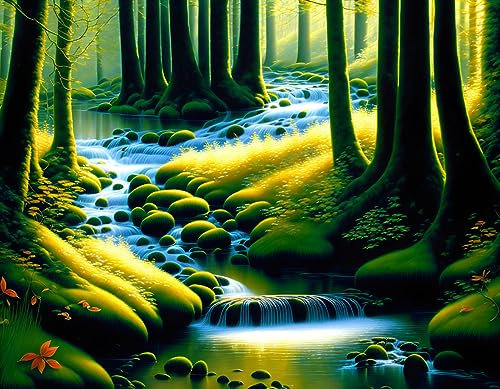 RZHRHJES Wandbild Cruel World Elevates Into Cyan und Gold mit düsterem Himmel, 50 x 70 cm, ohne Rahmen