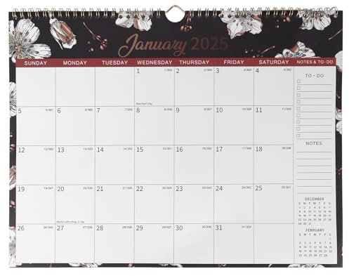 ALLOMN Wandkalender 2025 Kalender 2025 Monatsansicht Januar bis Dezember 2025 Groß Familienkalender 2025 Wandakademische Kalender für Home Office Planung 37,2 x 28,8 cm (Orange)