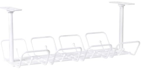 Drahtkorb-Kabelrinne – Kabel-Organizer unter dem Schreibtisch, langlebiges Kabelmanagement-Rack | Schwarzes Drahtgeflecht, Drahtregal zur Wandmontage, Büro-Kabelkorb, Organizer für Kabel und Dräh