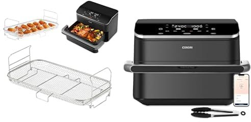 COSORI TwinFry Rack, 304 Stainless Steel Dehydrator Rack for Baking and Roasting, Suitable for Air Fryer, Oven, Microwave, Non-Stick Cooking Accessory, Easy to Clean
