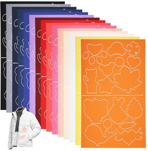 PetGlimmer 15 Blatt Reparaturflicken für Daunenjacken Selbstklebend | Flicken Daunenjacke, Mehrere Farben und Formen Daunenjacken-Flicken aus Nylon, Daunenjacken-Reparaturflicken für Jacken,Zelte