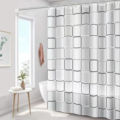 ZXBNNN Rideau de Douche à Motif géométrique Moderne, décoration de Salle de Bain élégante, idéal pour la séparation de la Maison, Rideau de Douche pour salles de Bain 80x80cm(31,5x31,5 Pouces)