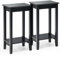 LIFEZEAL Beistelltisch 74cm Hoch, Telefontisch Sofatisch mit Ablage, Ablagetisch aus Massivholz, Holztisch Blumenhocker für Wohnzimmer, Schlafzimmer, Flur, 39,5 x 29,5 x 74 cm (2, Schwarz)