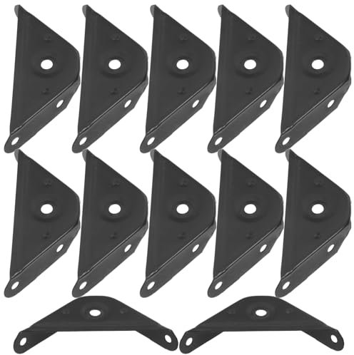 jojofuny 12St Eckwinkel für Holz bettverbinder Eckverbinder Eckenverbinder trapezförmige spitze Schreibtischhalterung Eckstreben für Holz Eckstrebe schwarz Torstrebe Eisen Black