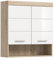 furnling Hängeschrank Laurent, Wandhängeschrank Bad, 2 Türen, 1 offenes Fach, Badschrank, Wandschrank Bad, Hochglanz Front, 74 cm breit, Sonoma Eiche hell/weiß