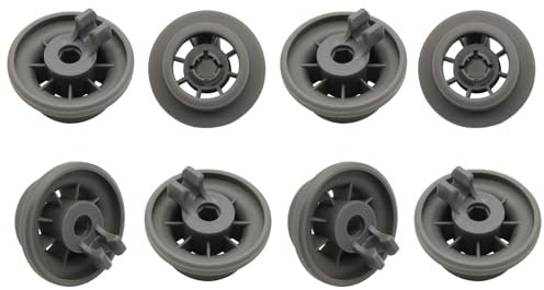 8PCS Dishwasher Wheels Lower Rack, Dishwasher Lower Basket Rack for Universal Dishwasher Cutlery Basket,Dishwasher Basket Rack Wheel Large Lower Wheels Compatible with Bosch/Gaggenau/Neff/Whirlpool