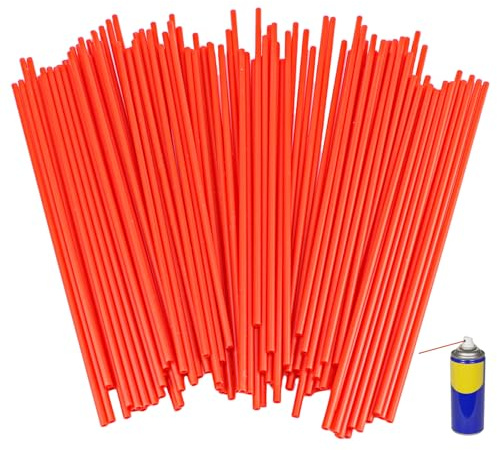 ZJIVQO 100pcs Spray Can Replacement Straws, Spray Bottle Extension Straw Red Plastic Tips, Aerosol Sprayer Nozzle Extension Tubes, for Narrow Space Paint Cleaner, Lubricant, Oil