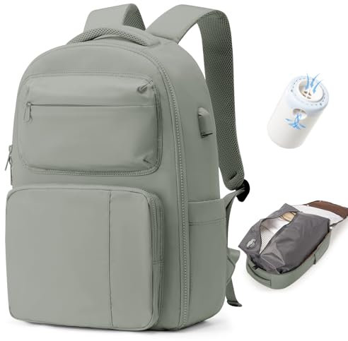 BJLFS Zaino da viaggio aereo Bagaglio a mano con Pompa per Sottovuoto Borse da Cabina per Ryanair 40x20x25 Airback con compressione sottovuoto,Zaino Casual per laptop da 14 pollici per Viaggi