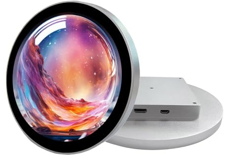 VSDISPLAY 5 inch 1080x1080 350nit IPS Round LCD Touch Monitor | Circle Display with Aluminum Alloy Case,75mm VESA Mount Holes