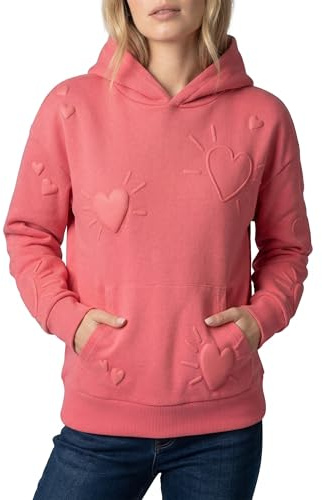 Sublevel Damen Kapuzenpullover Hoodie mit 3D Print, Kängurutasche pink S