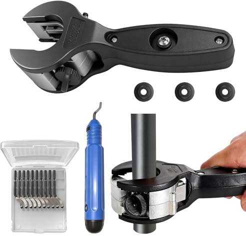 Rohrschneider Edelstahl 8–29mm, Ratsche Rohrabschneider Set für Kupferrohr Edelstahlrohr Aluminium PVC, Rohrschneider mit Ratsche & 3 Ersatz Schneidrädern und Entgratwerkzeug
