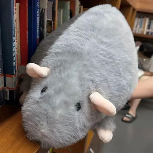Xiyocadt Mäuse Plüschtier Maus Figur Kuscheltier Stofftier Plushie Plüschmaus Streich für Junge Mädchen (55CM,grau)